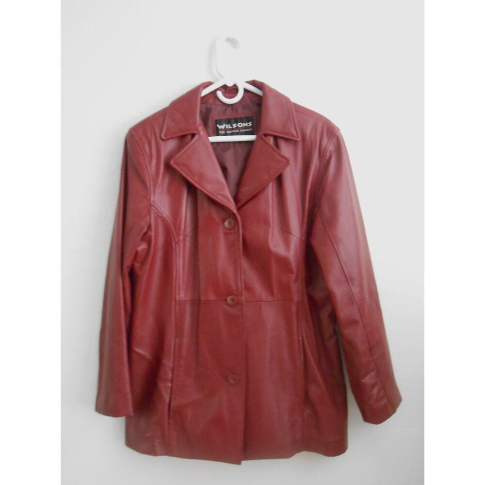 Vintage Wilsons Red Leather Women's Jacket Size Large